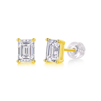 Sinking - A Fashionable And Trendy Accessory Set With Top-quality Moissanite S925 Silver And Platinum-plated Stud Earrings. The Gold Rose Gold Color Can Be Detected By A Diamond Pen
