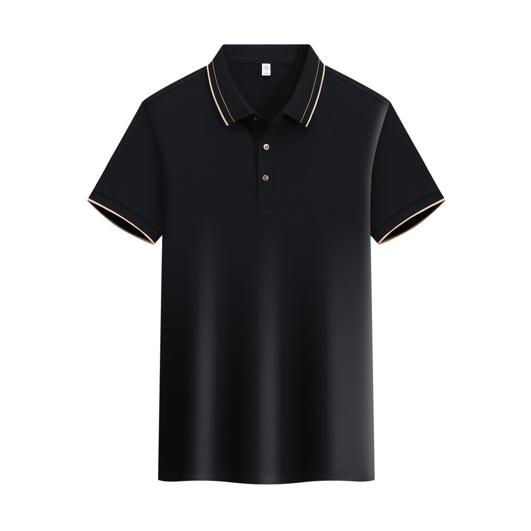 Ice Ion Mercerized Pearl Cotton Color Matching Collar Polo Shirt For Men And Women