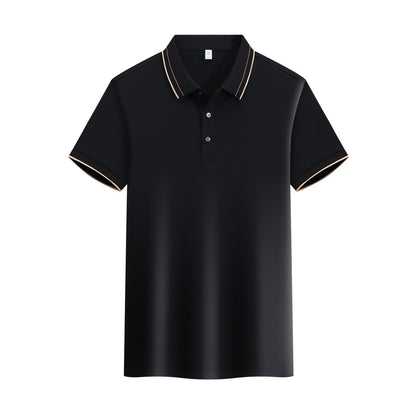 Ice Ion Mercerized Pearl Cotton Color Matching Collar Polo Shirt For Men And Women