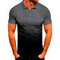Slim-fit Gradient Print Short-sleeved Lapel Shirt Men's POLO Shirt