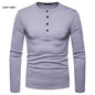 Plus velvet Warm Henley Collar Long-Sleeved T-Shirt Bottoming Shirt