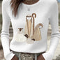 Women's Versatile Casual Blended Jacquard Embroidered Long-sleeve Sweater