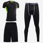 Sports short-sleeved men's short-sleeved body suit three-piece suit