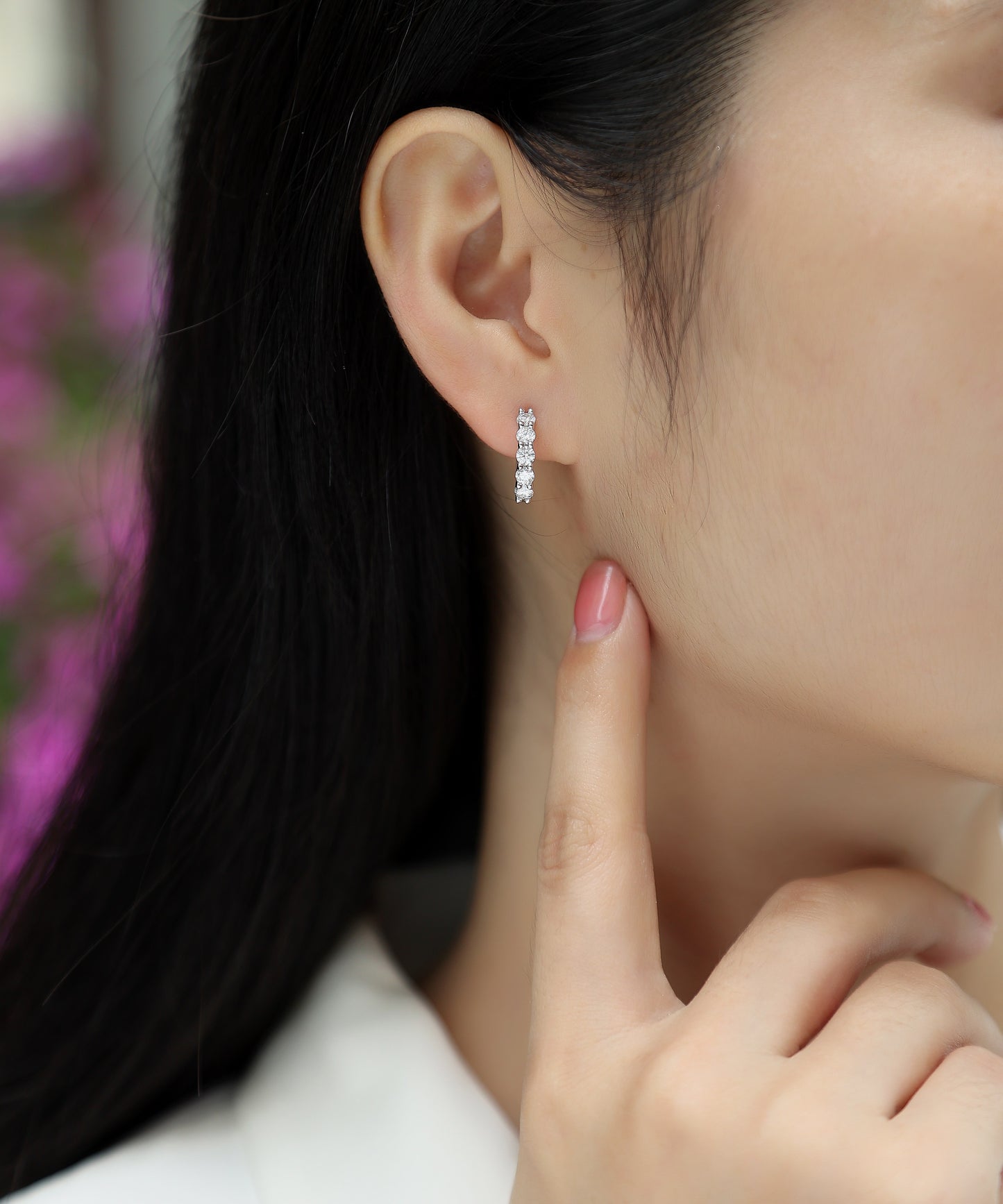 Dawn - Earrings Set With 0.1-carat Top-quality Moissanite S925 Silver And Platinum-plated Stud Earrings, A Fashionable And Trendy Accessory, Can Be Tested With A Diamond Pen