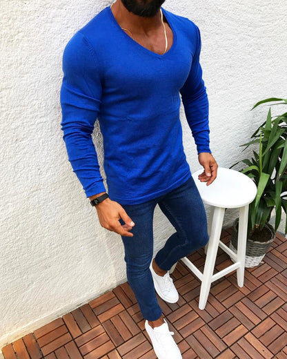 Long sleeve round neck pullover sweater