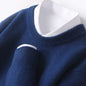 Men's Thickened Pullover Sheep Fur Sweater Loose Round Neck Solid Color Sweater