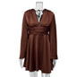 Women's Solid Color Long Sleeve Dress