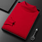 Men's Sweater Slim Fit Pure Color Half Collar Knitted Bottoming Shirt