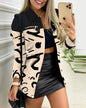 Zipper Color Matching Printing Lapel Small Coat