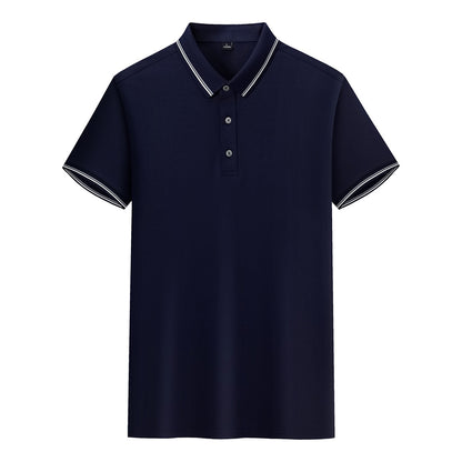 Silk Knitted Men's Short-sleeve Polo Shirt