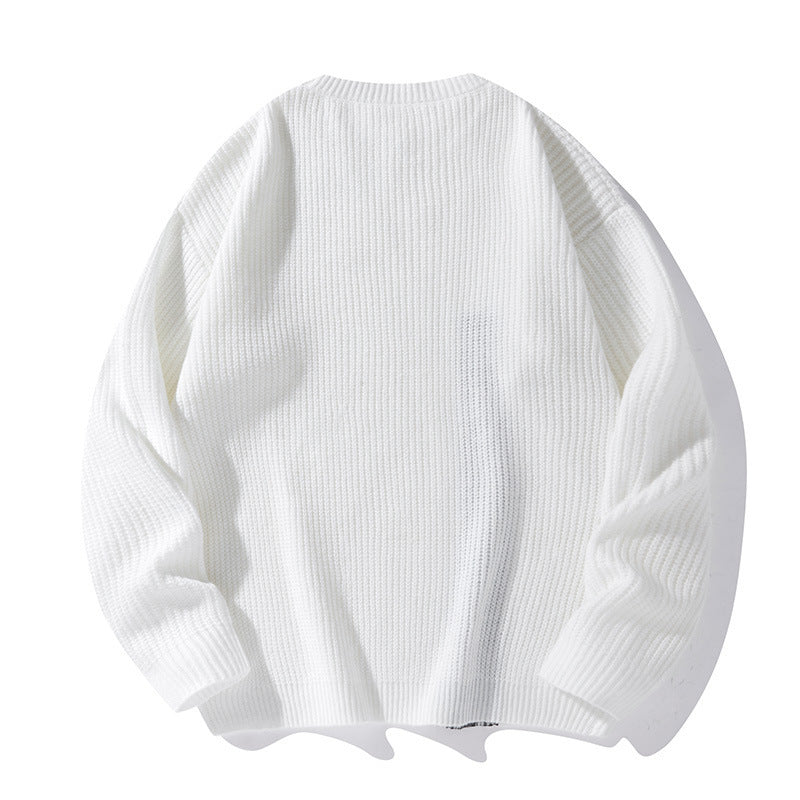 American Versatile And Simple Knitted Sweater With Long Sleeves