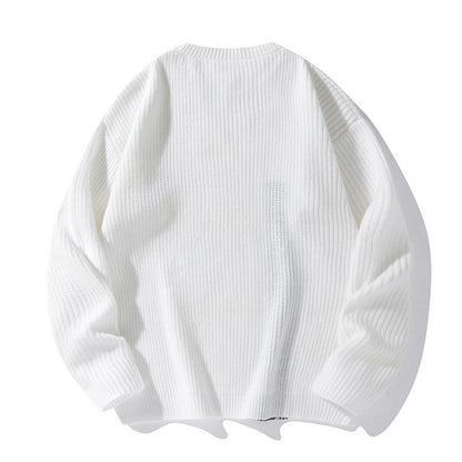 American Versatile And Simple Knitted Sweater With Long Sleeves