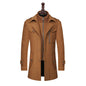 Men's Woolen Coat Double Collar Standard Vertical Zipper Coat Jacket