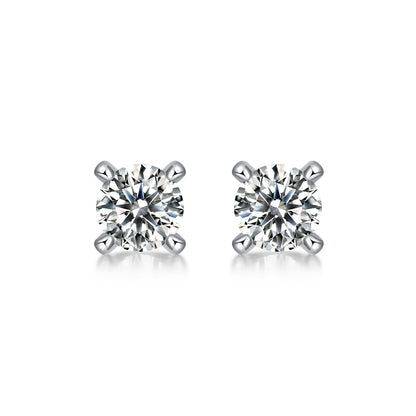 Time Imprint - Earrings Set With 0.5-carat Top-quality Moissanite S925 Silver And Platinum-plated Stud Earrings, A Fashionable And Trendy Accessory, Can Be Tested With A Diamond Pen