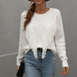 Women's Fringe Tassel Sweater - Casual Long Sleeve Crewneck Knit Pullover For Fall