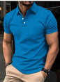 Slim-fit Gradient Print Short-sleeved Lapel Shirt Men's POLO Shirt