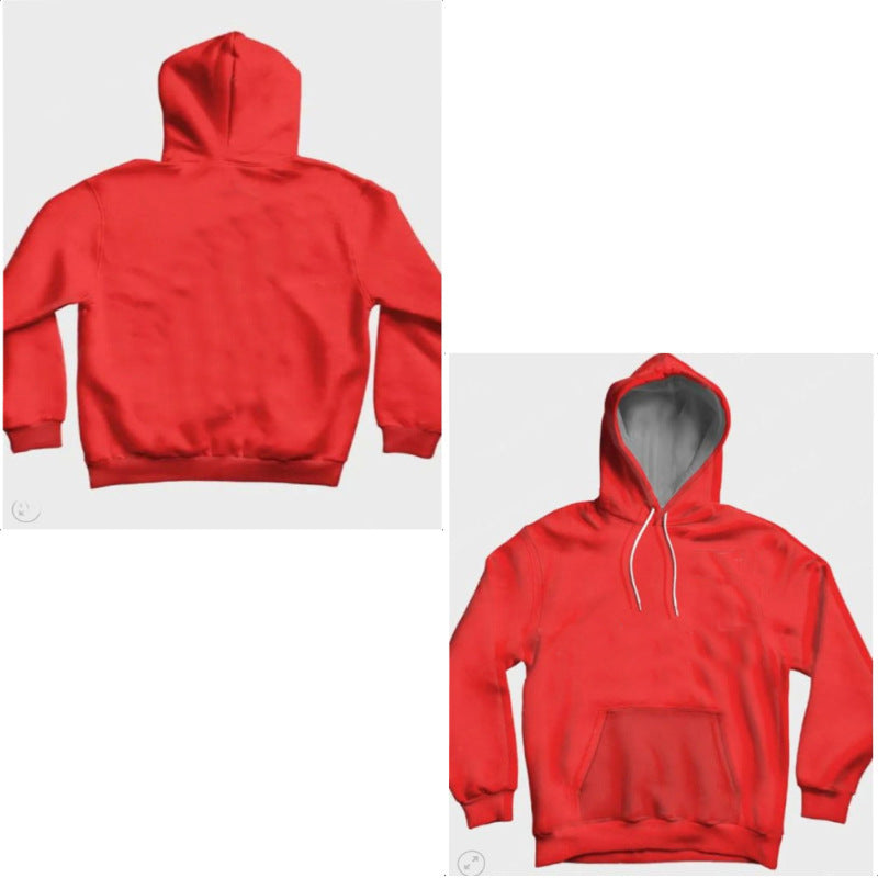 Women's Polyester Red Sweater Hooded Loose