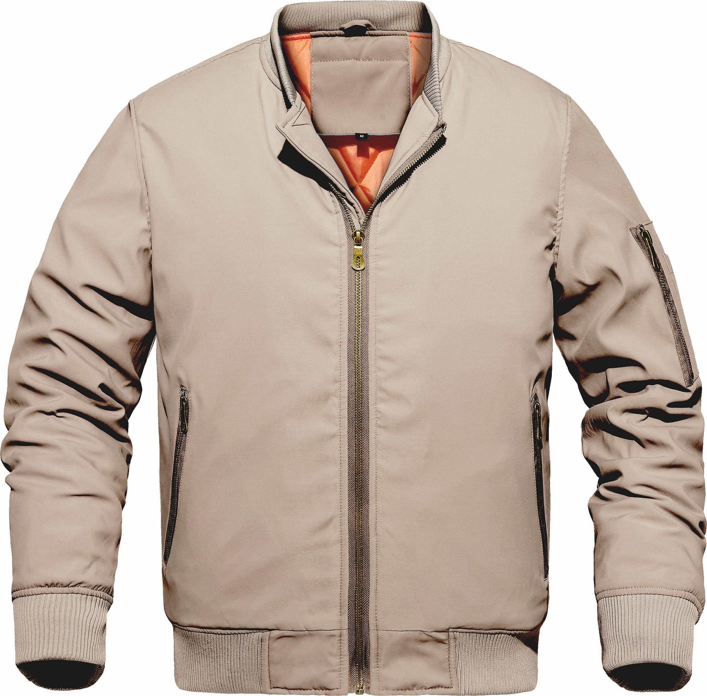 Men's Winter Bomber Jacket, Baseball Jacket Outwear, Thickened Warm Flight Jacket With Ribbed Cuffs, Windproof Casual Coat