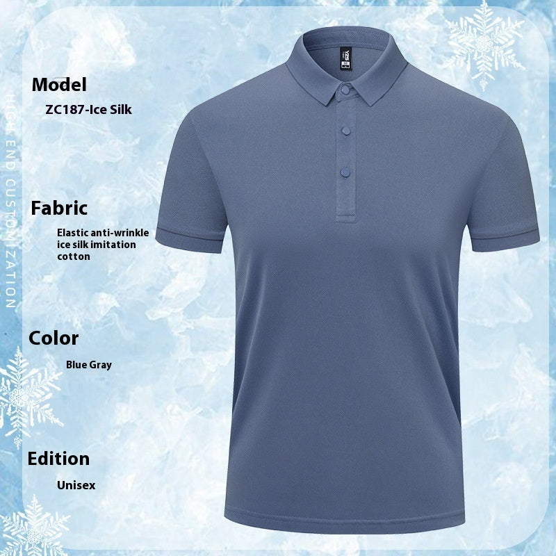 Summer Ice Silk Polo Shirt Overalls