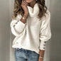 Autumn And Winter Women's Sweatshirt, High Collar Knitted Shirt, Top