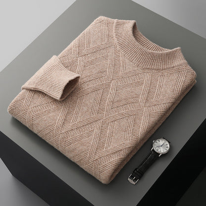 Woolen Sweater Men's Half Turtleneck Thickened Sweater Casual