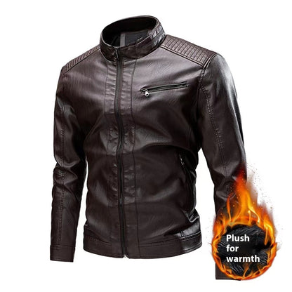 Spring And Autumn Cross-border Casual Men's Leather Clothing Stitching Motorcycle Retro Fashion Leather Jacket Coat