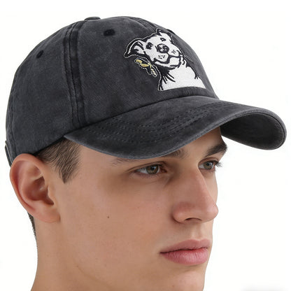 2pcs Dog Lover Gifts For Women Men, French Hat, Denim Adjustable Embroidered Dog Dad Baseball Cap