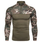 Camouflage panel zipper T-shirt
