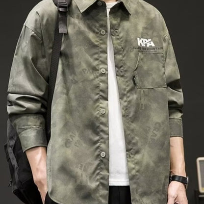 Japanese-style Retro Camouflage Shirt Men