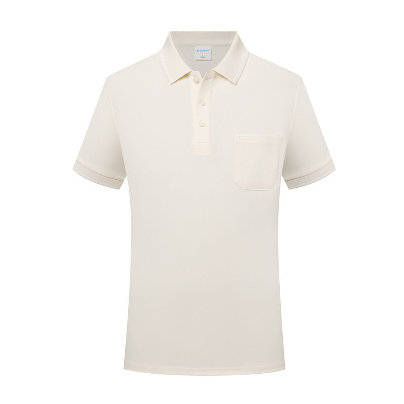 Lapel Short Sleeve Polo Shirt Fashion Workwear With Pocket