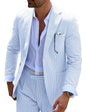 Men's Two-piece Suit Seersucker Summer