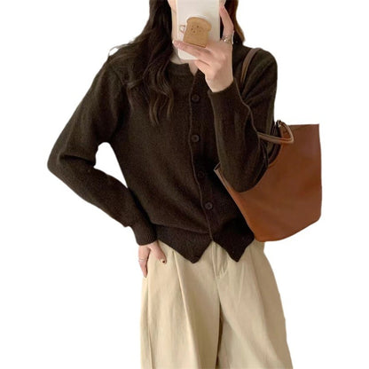 Knitted Cardigan Jacket Temperament Youthful-looking Sweater Outerwear Slimming Short Top