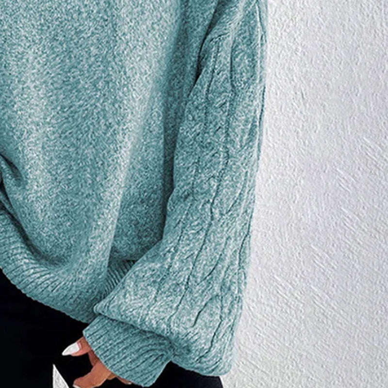 Women's Cold Shoulder Sweater - Sexy High Neck Cut Out Pullover Long Sleeve Top