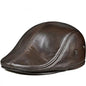 Genuine Leather Hat Top-grain Cowhide Beret Warm Duckbill Cap