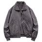 Men's Fleece-lined Washed Cotton Jacket Trendy Windproof