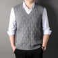 Woolen Vest Men's Twisted Loose Middle-aged Knitted Dad Vest Base Sleeveless Shirt Wholesale