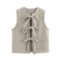 European And American Autumn And Winter New Wool Quality Bowknot Decoration Vest Coat Women's Clothing