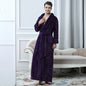 Thick waist velvet bathrobe