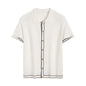 Simple Cardigan Contrast Color Lapels Old Money Style All-match