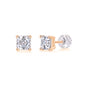 Unrestrained - Top-quality Moissanite S925 Silver And Platinum-plated Stud Earrings, A Fashionable And Trendy Accessory That Can Be Tested With A Diamond Pen In Gold Rose Gold