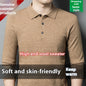 Men's Autumn And Winter Solid Color Shirt Middle-aged Polo Sweater