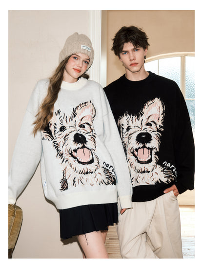Puppy Sweater Couple Loose And Idle Knitwear