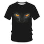 Digital Print Short Sleeve Cute Cat Men's T-shirt
