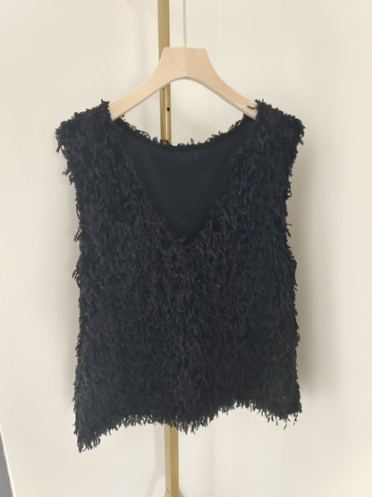 Fashion V-neck Sleeveless Soft Tassel Women's Vest