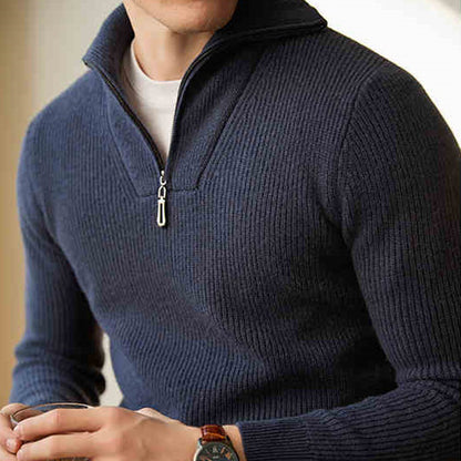 Half-height Zip Turtleneck Sweater Men's Long Sleeve