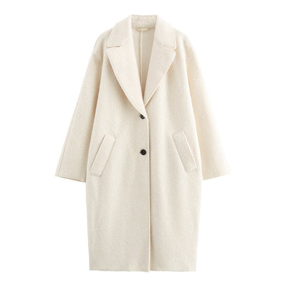 Women's Elegant Commuter Lapel Single-breasted Wool Coat