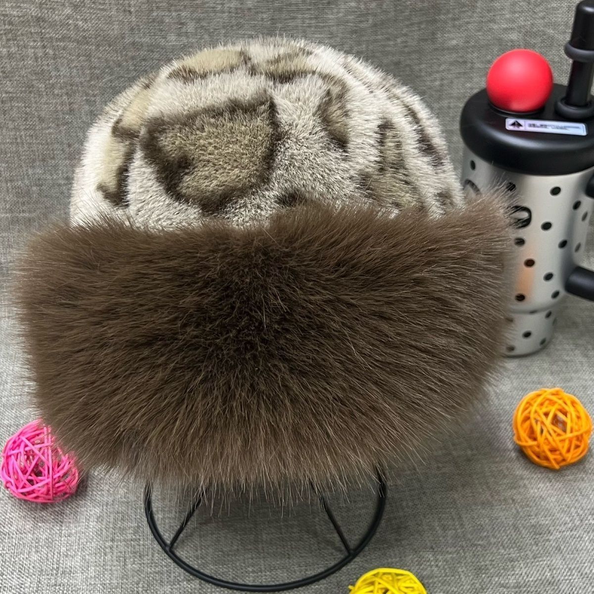 Leopard Print Mongolian Winter Fluffy Hat For Cold Weather