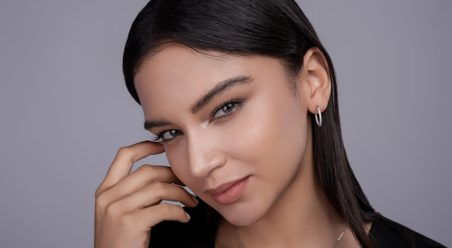 Flowing Light - Earrings Set With Top-quality Moissanite S925 Silver And Platinum-plated Stud Earrings, A Fashionable And Trendy Accessory, Can Be Detected By A Diamond Pen In Yellow Gold And Rose Gol