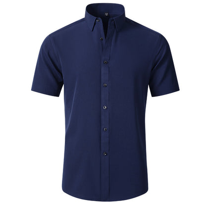 Korean Slim-fit Solid Color Shirt Men's Shirt