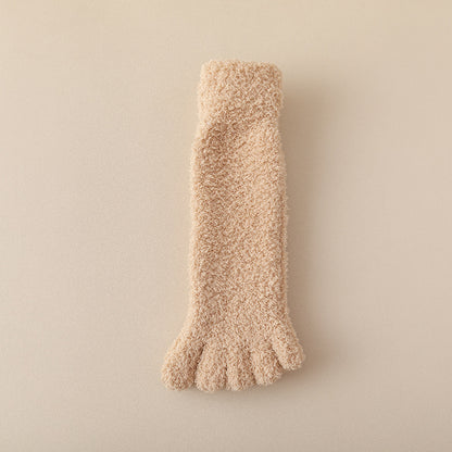 Women's Fleece-lined Thickened Home Sleeping Floor Toe Socks